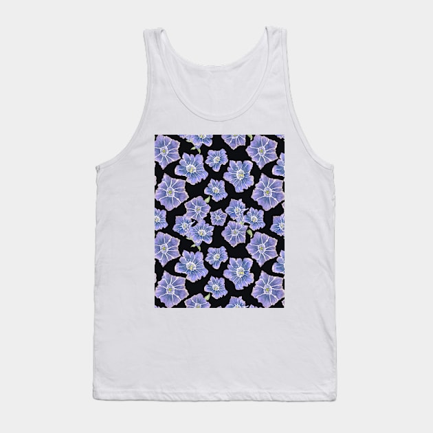 Violet Gentain Floral Pattern Tank Top by paintingbetweenbooks